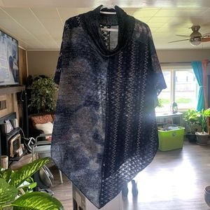 Large ladies navy blue shawl